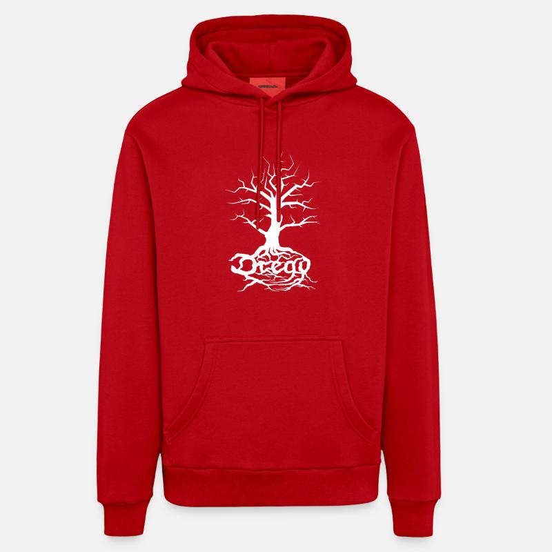 Dread Tree White - Sweat à capuche bio décontracté fabriqué en UE - rouge