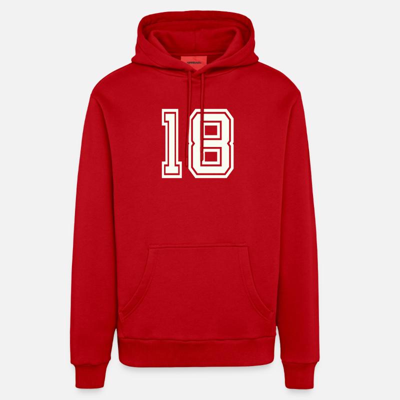 18 - Sweat à capuche bio décontracté fabriqué en UE - rouge