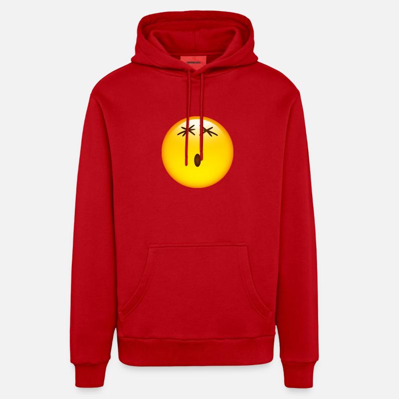 Smiley Glossy Ohw! - Sweat à capuche bio décontracté fabriqué en UE - rouge