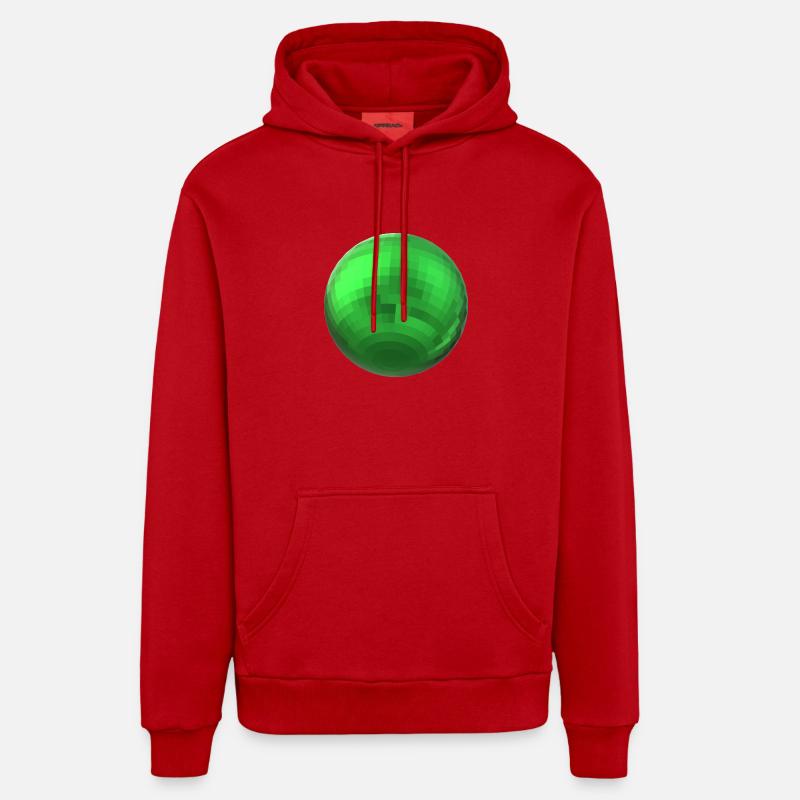 Sphère verte - Sweat à capuche bio décontracté fabriqué en UE - rouge