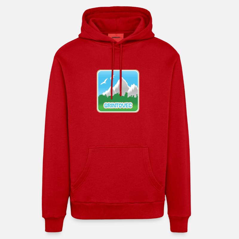Grintovec - Sweat à capuche bio décontracté fabriqué en UE - rouge