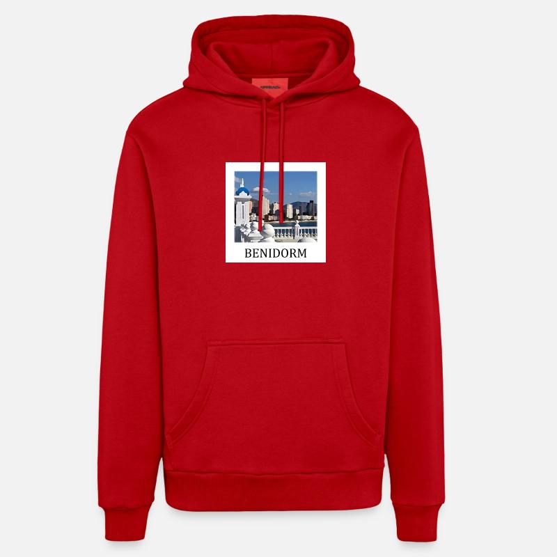 Benidorm - Sweat à capuche bio décontracté fabriqué en UE - rouge