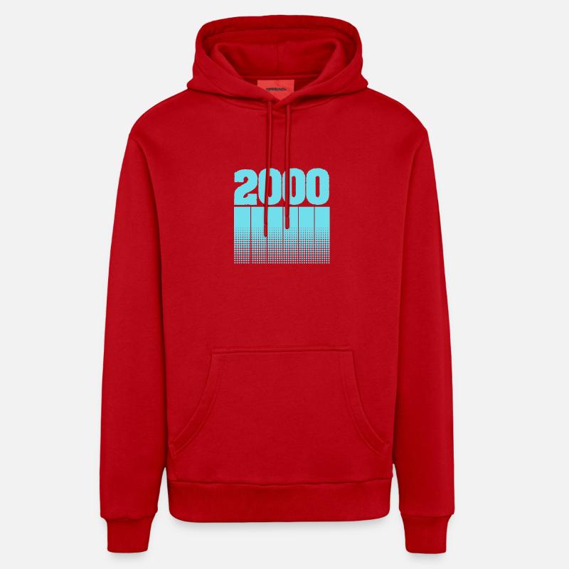 2000 - Sweat à capuche bio décontracté fabriqué en UE - rouge