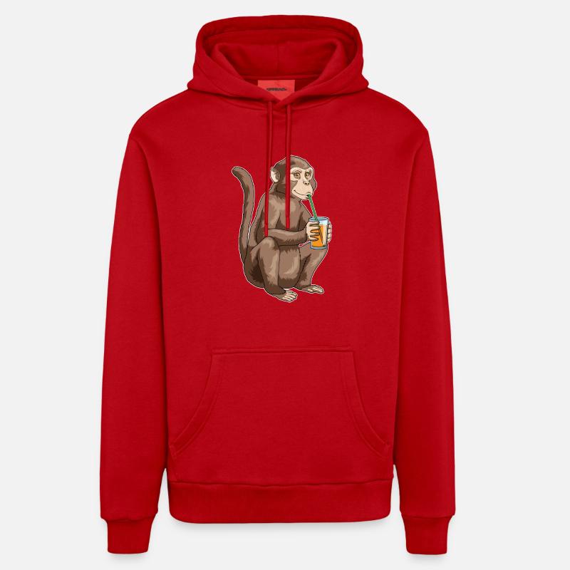 Jus de singe - Sweat à capuche bio décontracté fabriqué en UE - rouge