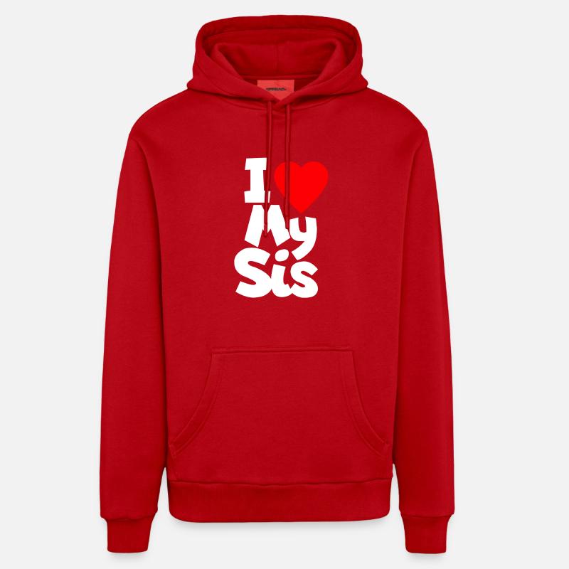 J’aime ma sœur - Sweat à capuche bio décontracté fabriqué en UE - rouge