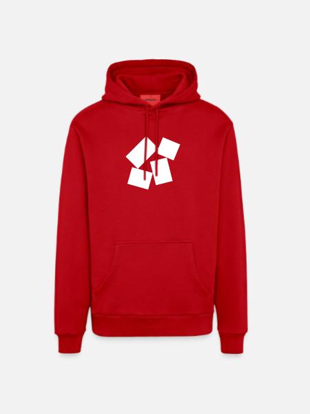 bold squares composition - Organic Relaxed Hoodie Made in EU - red