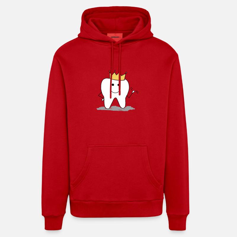 Dent heureuse - Sweat à capuche bio décontracté fabriqué en UE - rouge