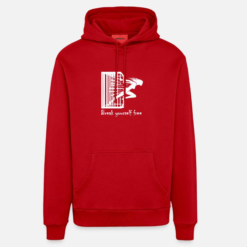 Libérez-vous - Sweat à capuche bio décontracté fabriqué en UE - rouge