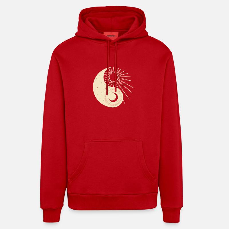 Équilibre cosmique - Sweat à capuche bio décontracté fabriqué en UE - rouge