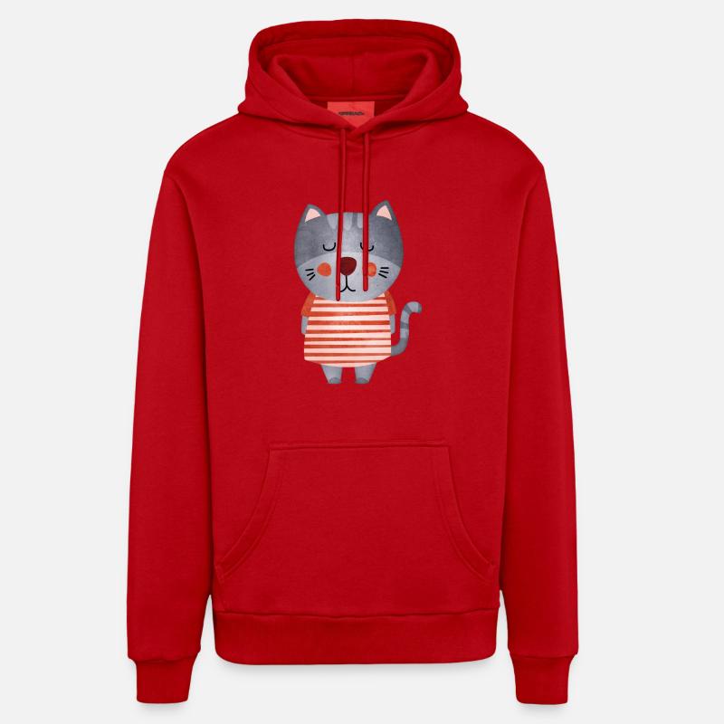 Sucre chat doux - Sweat à capuche bio décontracté fabriqué en UE - rouge