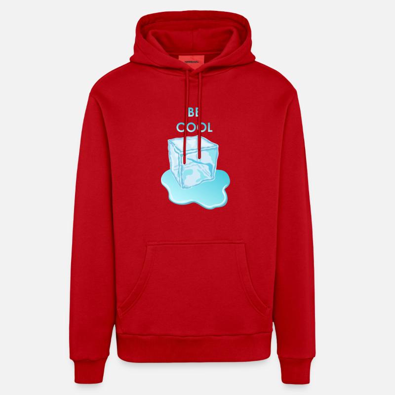 Be Cool IceCube - Sweat à capuche bio décontracté fabriqué en UE - rouge