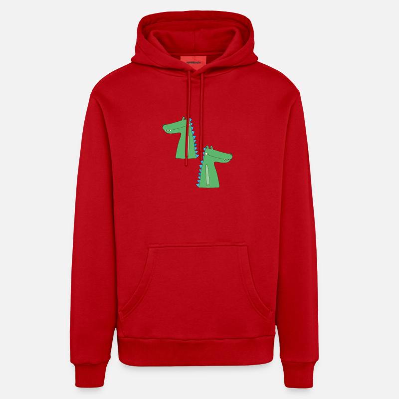Crocodile pour deux - Sweat à capuche bio décontracté fabriqué en UE - rouge