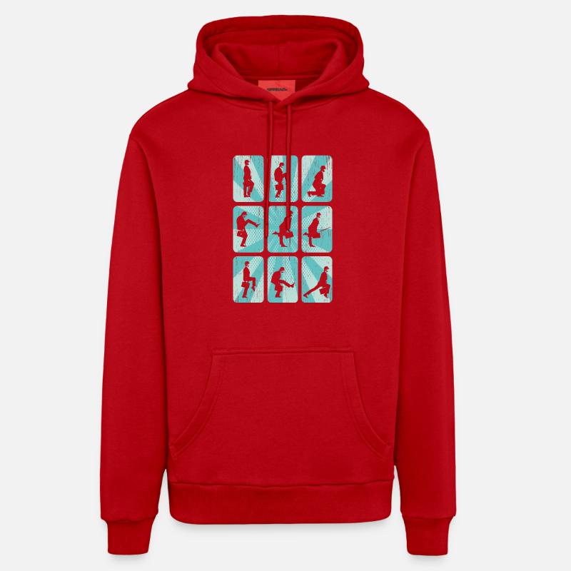 Graphique graphique - Sweat à capuche bio décontracté fabriqué en UE - rouge