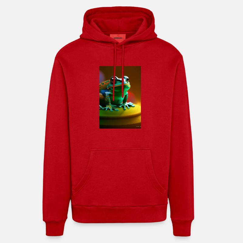 Grenouille - Sweat à capuche bio décontracté fabriqué en UE - rouge