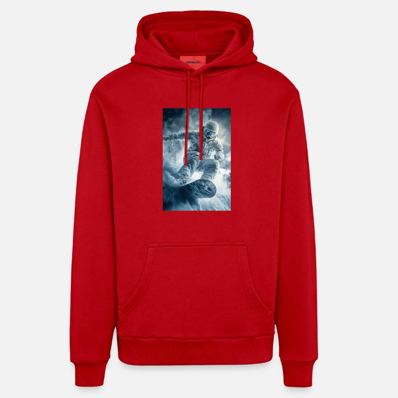 Frozen Thrill Snowboarder - Sweat à capuche bio décontracté fabriqué en UE - rouge