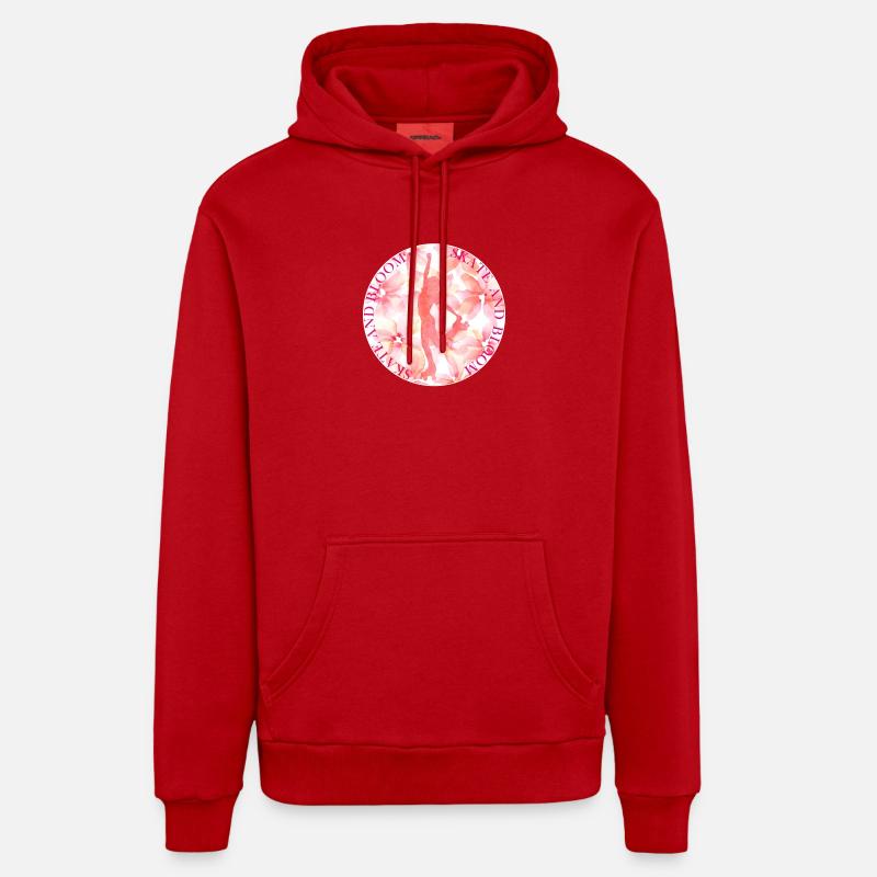 PATINER ET FLEURIR - Sweat à capuche bio décontracté fabriqué en UE - rouge