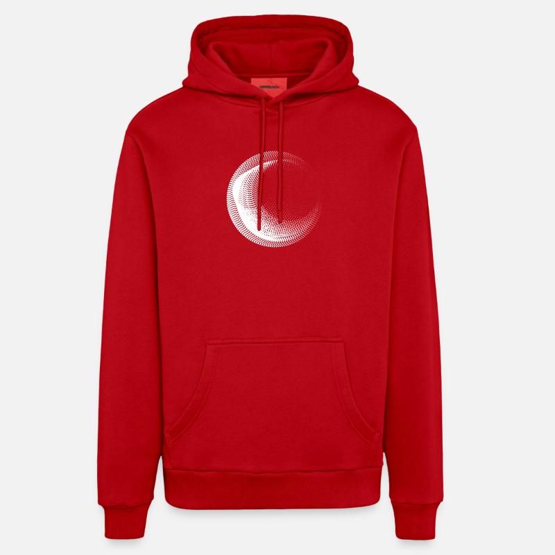 Conception de cercles points - Sweat à capuche bio décontracté fabriqué en UE - rouge