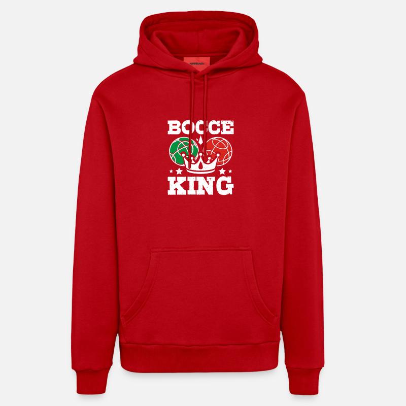 Roi de la pétanque - Sweat à capuche bio décontracté fabriqué en UE - rouge