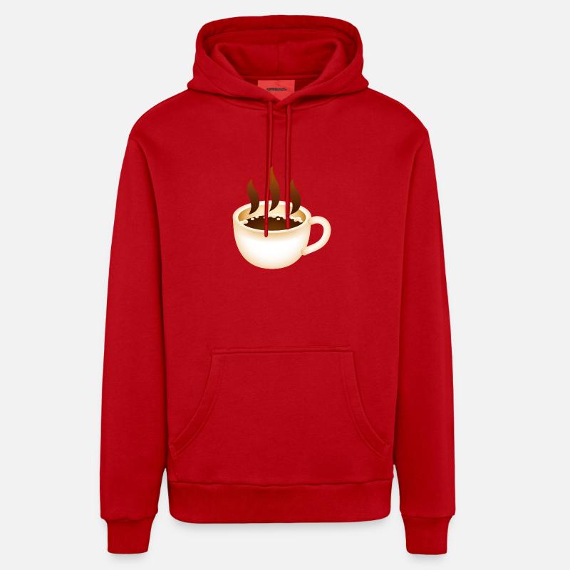 Smiley Coffee - Sweat à capuche bio décontracté fabriqué en UE - rouge