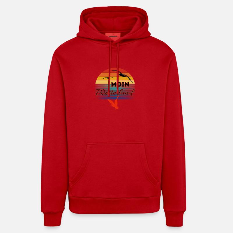 Moin Westerland avec mouette dans le style rétro Westerland Sweat à capuche bio décontracté fabriqué en UE