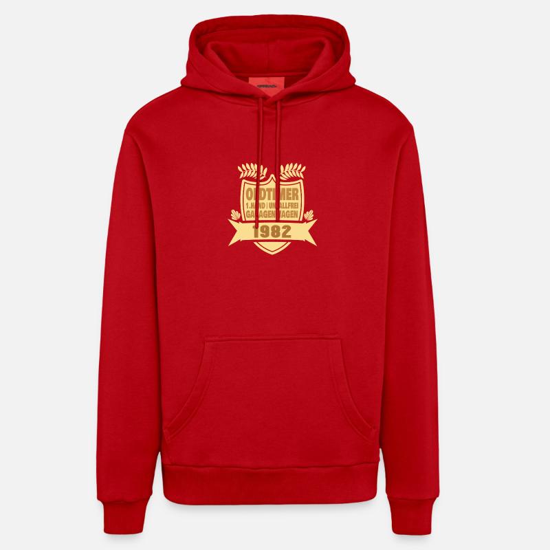 Idée cadeau 1982 - Sweat à capuche bio décontracté fabriqué en UE - rouge