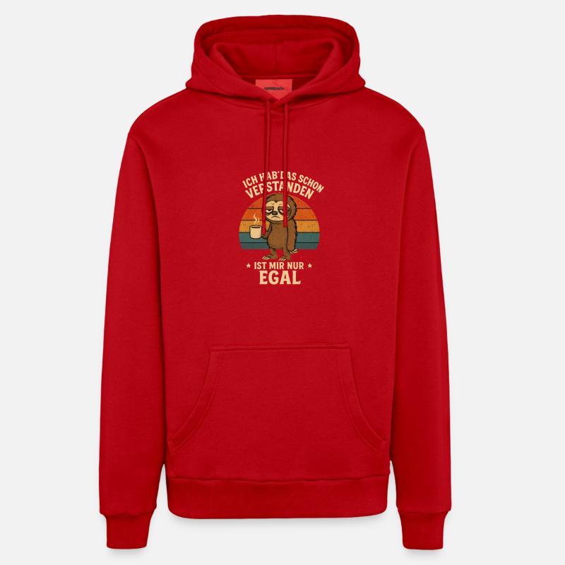 Paresseux, j’ai déjà compris ça - Sweat à capuche bio décontracté fabriqué en UE - rouge