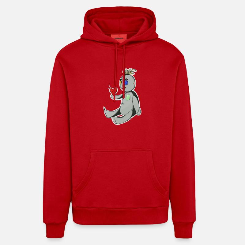La Poupee Vaudou - Sweat à capuche bio décontracté fabriqué en UE - rouge
