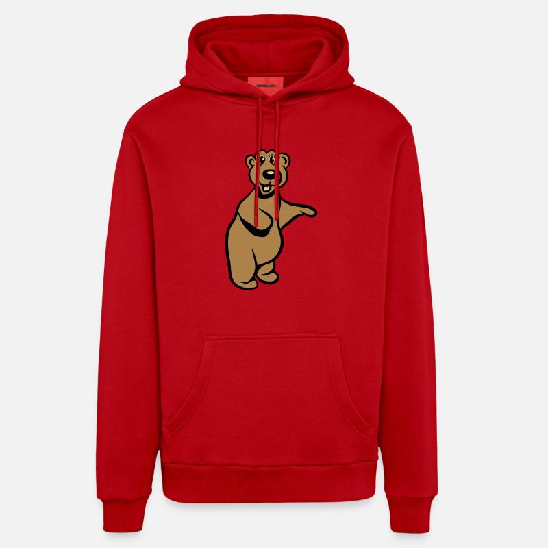 Gardez dessinée drôle - Sweat à capuche bio décontracté fabriqué en UE - rouge