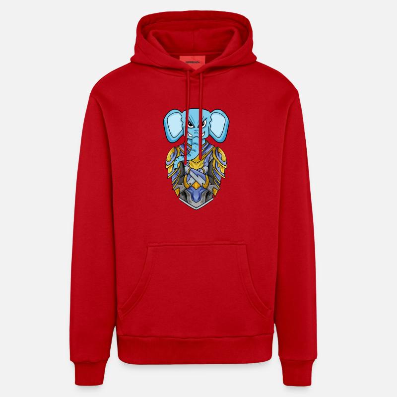Chevalier éléphant cool - Sweat à capuche bio décontracté fabriqué en UE - rouge