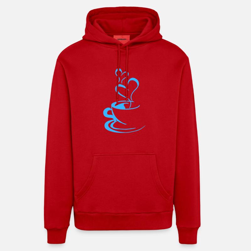 Tasse à café bleue - Sweat à capuche bio décontracté fabriqué en UE - rouge