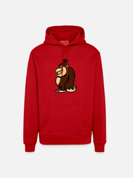 affe süss witzig lustig - Organic Relaxed Hoodie Made in EU - Rot