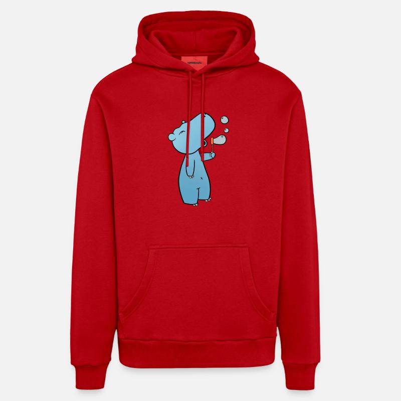 Hippopotamus Soap Bubbles Organic Relaxed Hoodie Made in EU