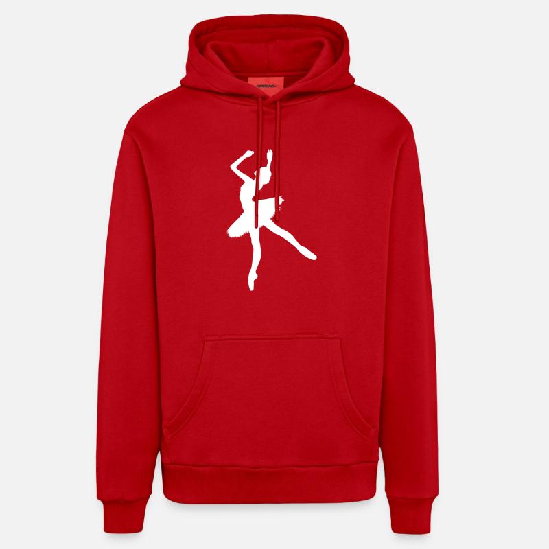 Ballerina Ballet Danse Danseuse Danse - Sweat à capuche bio décontracté fabriqué en UE - rouge