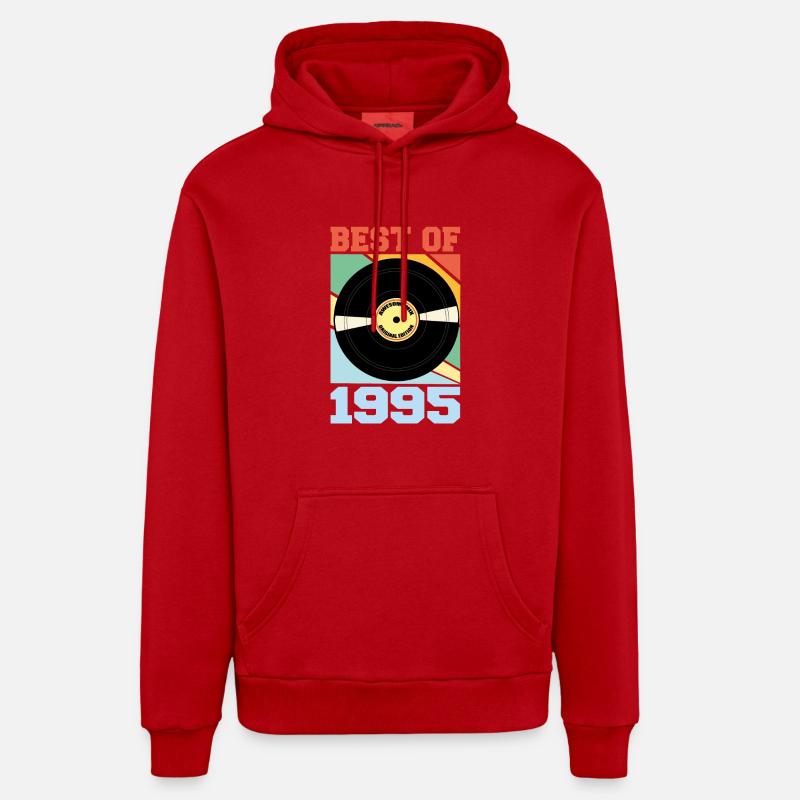 Le meilleur de 1995 - Sweat à capuche bio décontracté fabriqué en UE - rouge