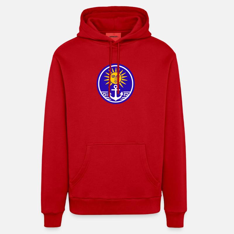 Grèce Soleil - Sweat à capuche bio décontracté fabriqué en UE - rouge