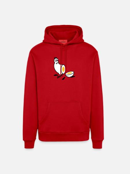 Huhn oder Ei - Organic Relaxed Hoodie Made in EU - Rot