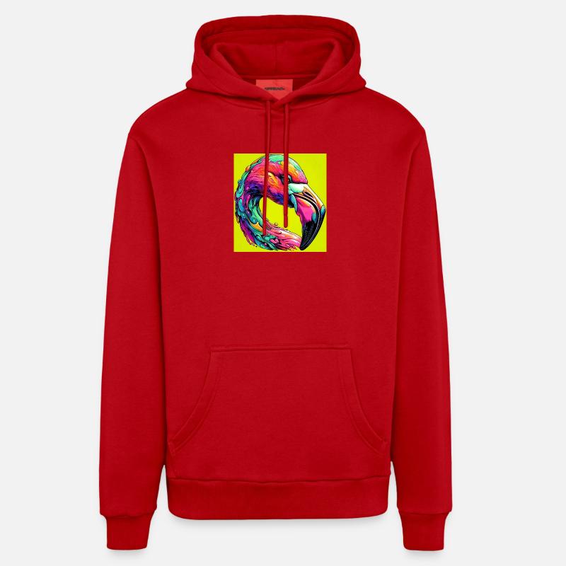 Flamant - Sweat à capuche bio décontracté fabriqué en UE - rouge