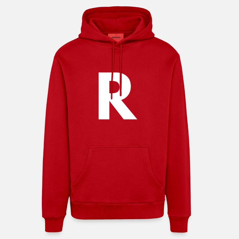 R - Sweat à capuche bio décontracté fabriqué en UE - rouge