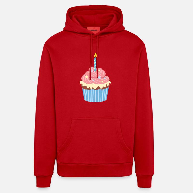 Birthday Cupcake - Sweat à capuche bio décontracté fabriqué en UE - rouge