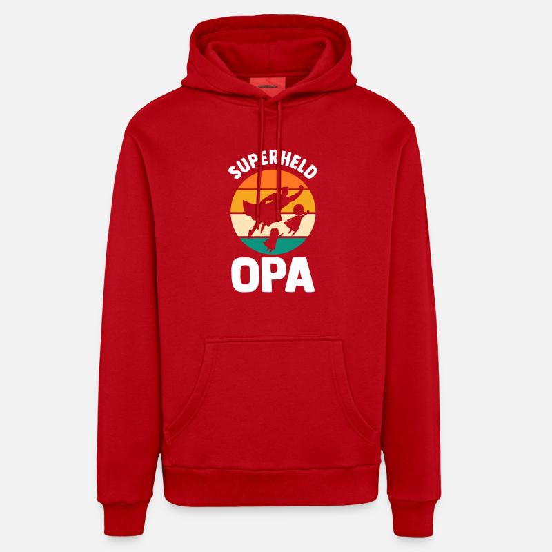 Papy Papy - Sweat à capuche bio décontracté fabriqué en UE - rouge