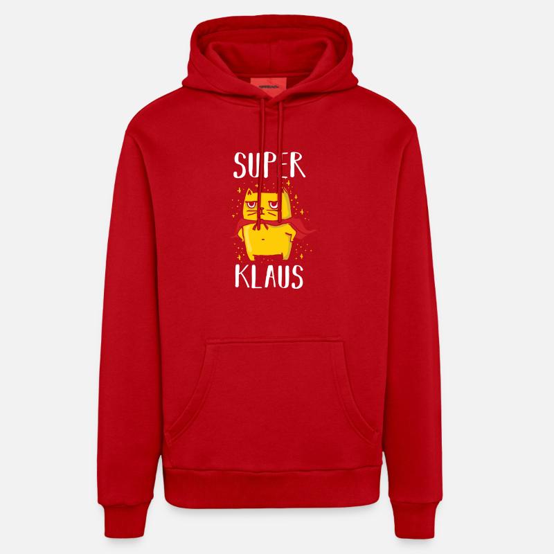 Klaus - Sweat à capuche bio décontracté fabriqué en UE - rouge