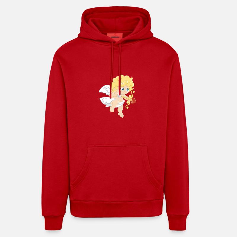 Cupidon - Sweat à capuche bio décontracté fabriqué en UE - rouge