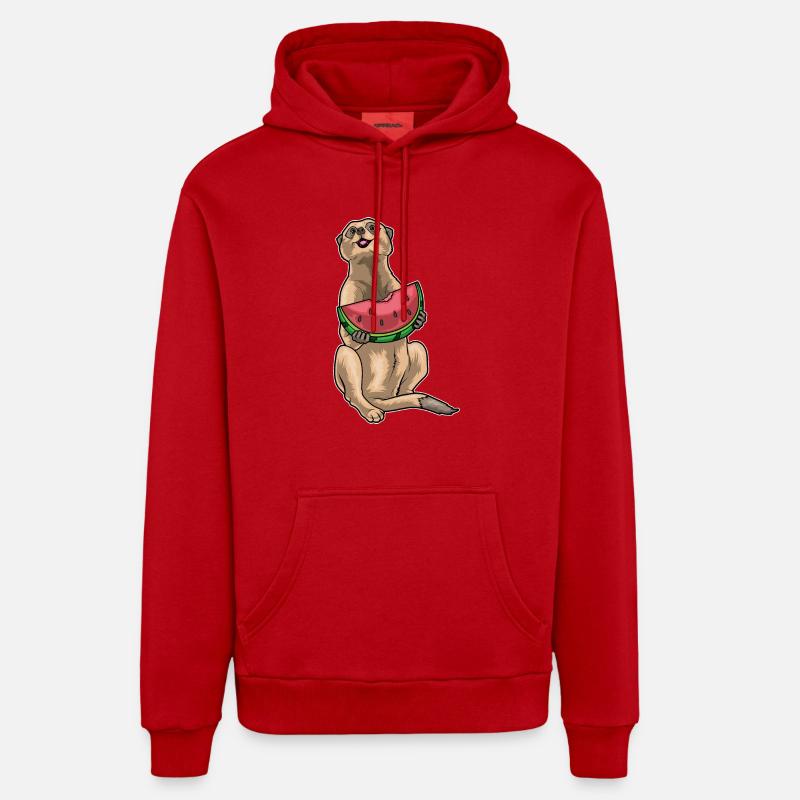 Suricate Pastèque - Sweat à capuche bio décontracté fabriqué en UE - rouge