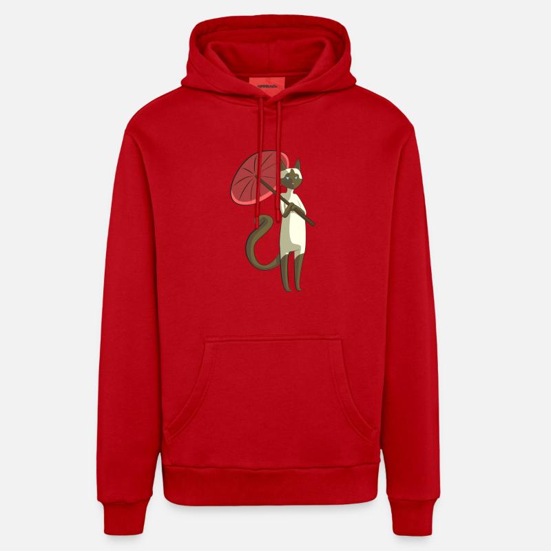 Siamkatze mit Schirm Organic Relaxed Hoodie Made in EU