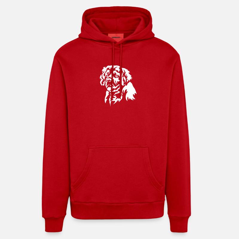 Clumber Spaniel Head « Édition Noire » - Sweat à capuche bio décontracté fabriqué en UE - rouge