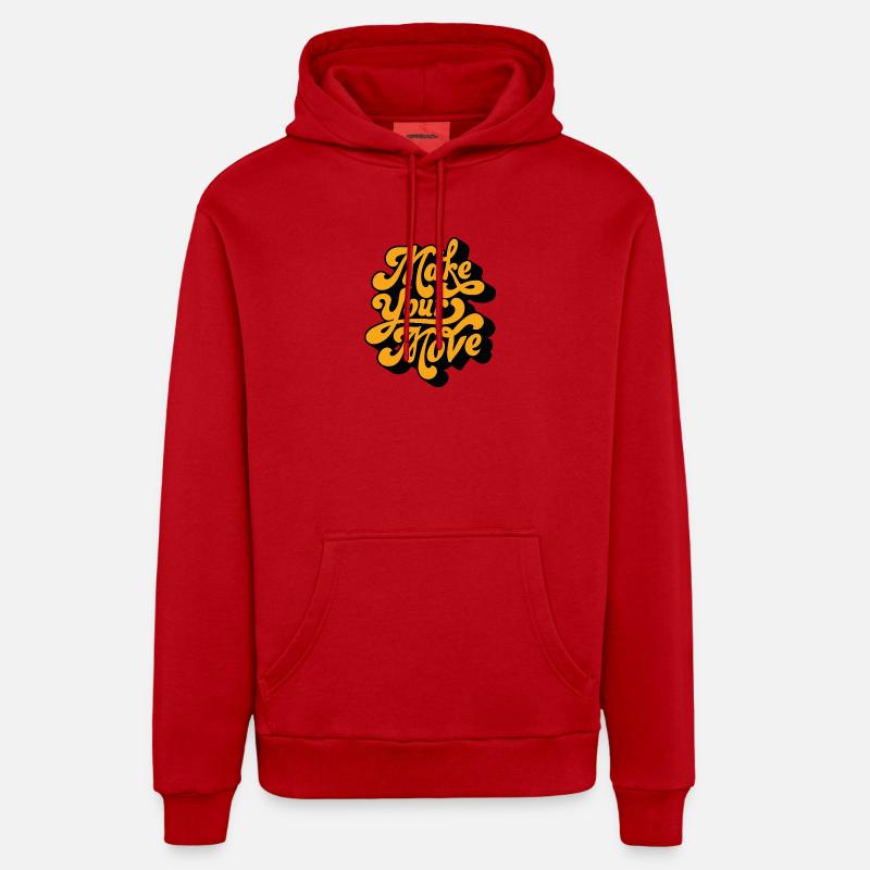 Make Your Move Retro Script - Organic Relaxed Hoodie Made in EU - red