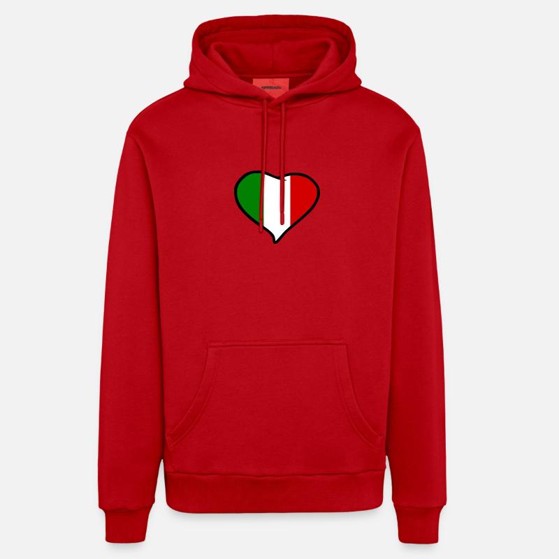 Italie drapeau - Sweat à capuche bio décontracté fabriqué en UE - rouge