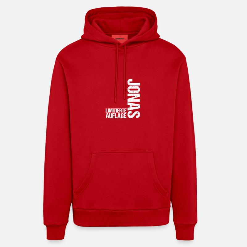 Jonas - Sweat à capuche bio décontracté fabriqué en UE - rouge
