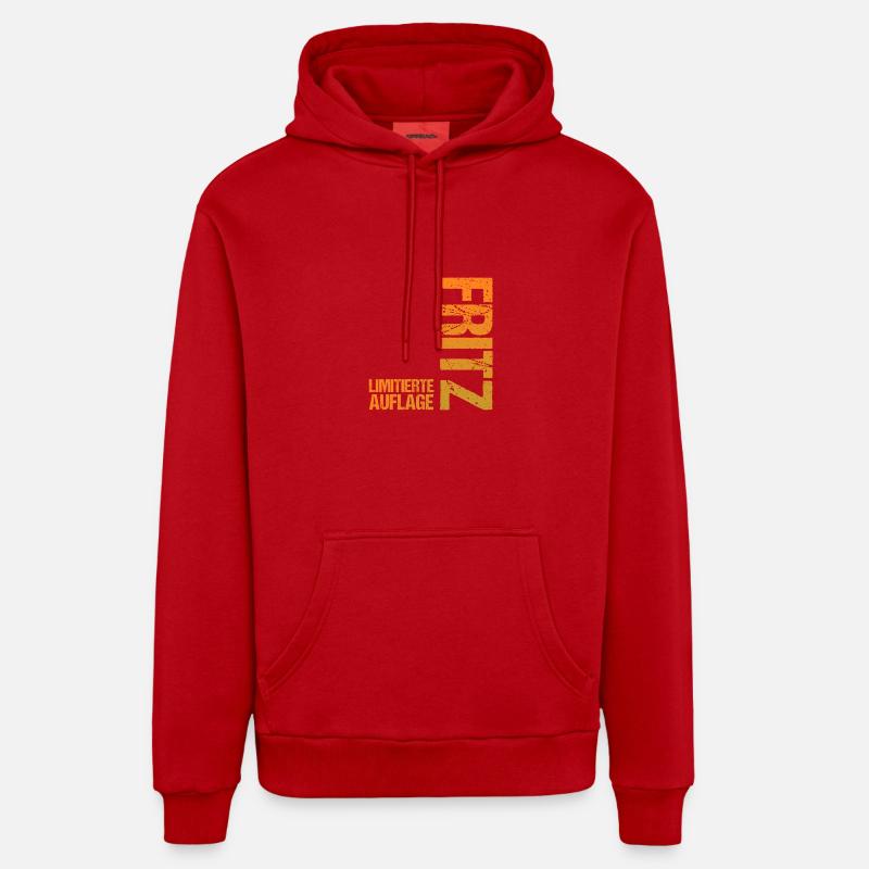 Fritz - Sweat à capuche bio décontracté fabriqué en UE - rouge