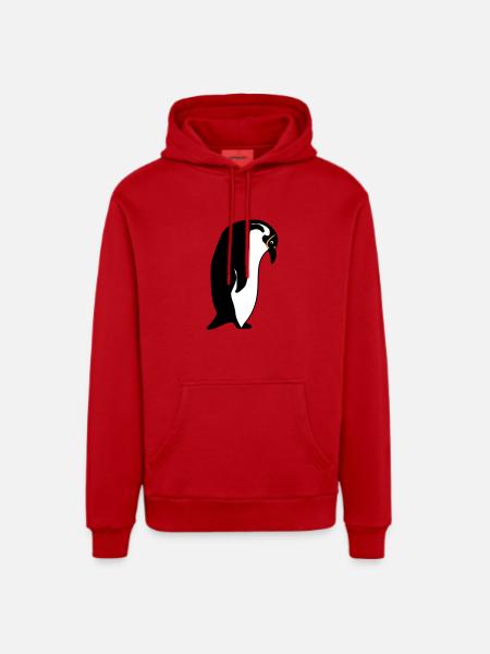 penguin - Organic Relaxed Hoodie Made in EU - red